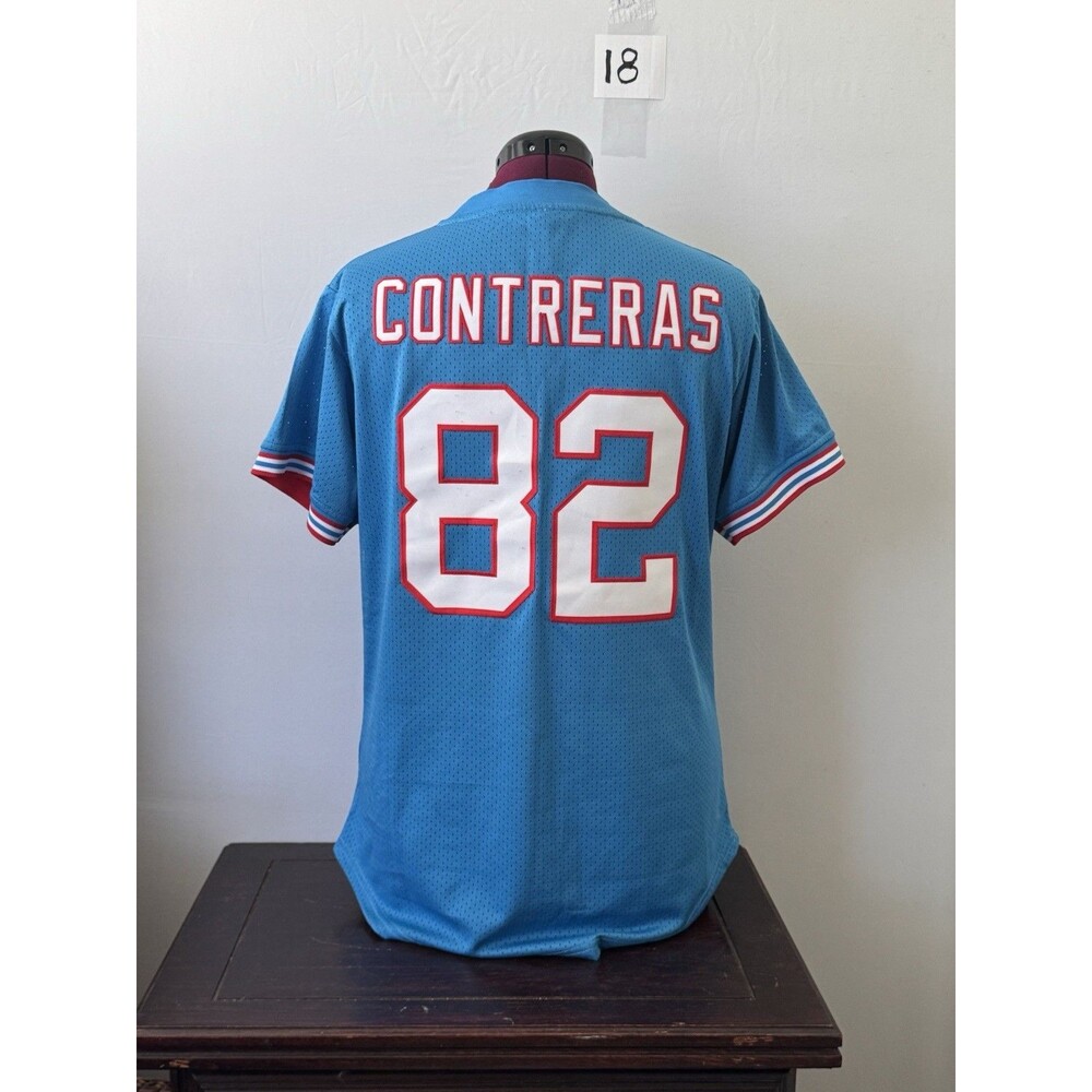 Contreras 82 Blue Mesh Jersey Shirt Small Y2K Sports Football Baseball Style